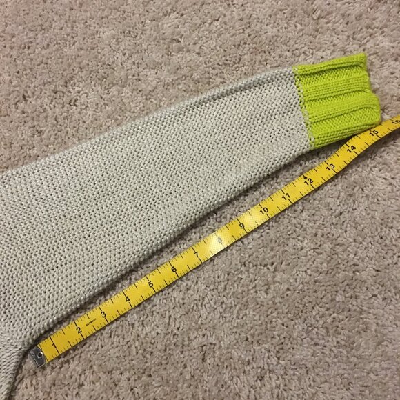 Design Lab Grey and Acid Yellow Slouchy Knit Sweater - Picture 13 of 13